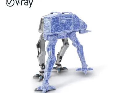 Bipedal Sci-Fi Walker Armored Model Pack Low-poly 3D model