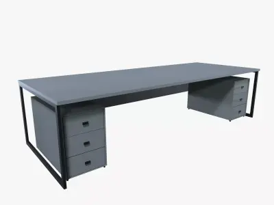 Industrial Work Desk Low-poly 3D model