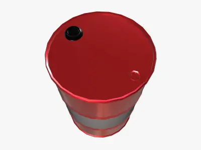 Oil Barrel Low-poly 3D model 10