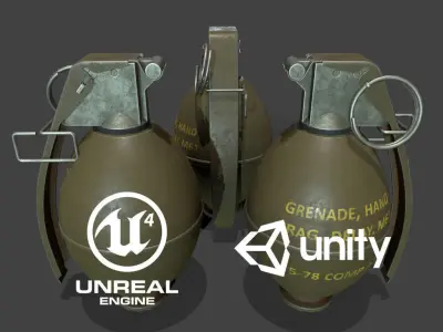 Hand Grenade Lowpoly 3D Model Pack