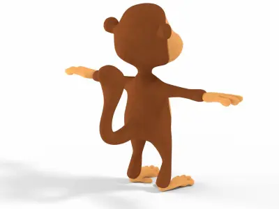 Cartoon Monkey 3D Model Low-poly 3D model