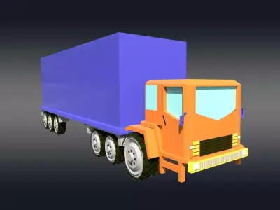 Vehicle Carrier Truck  Low-poly 3D model