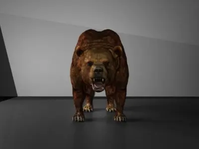 Grizzly Bear Low-poly 3D model
