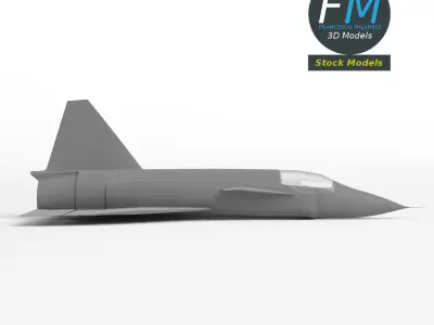 Stylized Interceptor Jet base mesh 3D model