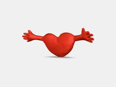 FAMNIG HJARTA Cushion Low-poly 3D model