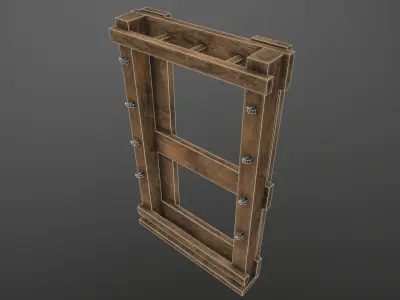 Wall Weapon Rack Low-poly 3D model