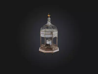 Bird Cage Low-poly 3D model