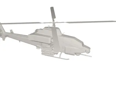 Military Helicopter concept Low-poly 3D model