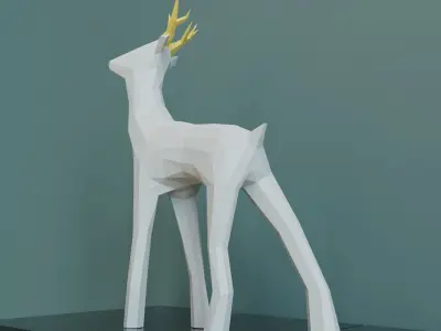 Reindeer low poly 3D model