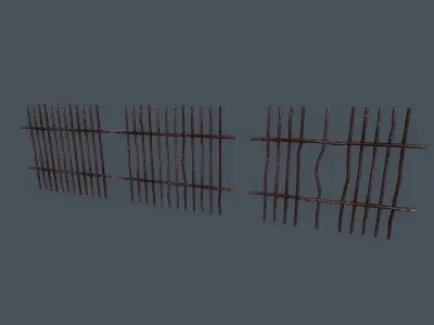 Rusty Bars Low-poly 3D model