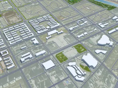 Chifeng Inner Mongolia China 35km Free low-poly 3D model