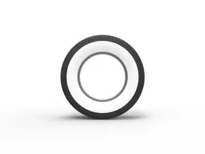 Super single semi Whitewall tire Scale 1 to 25 3D print model
