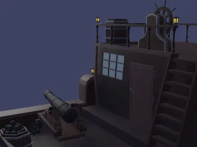 Pirate ship  Low-poly 3D model