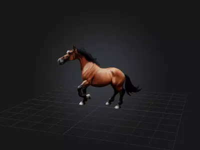 Realistic Horse Model Low-poly 3D model