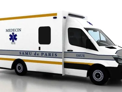 Mercedes Benz Sprinter 2015 Truck France Ambulance 3D model