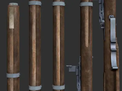 Musket 17th century Low-poly 3D model