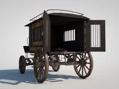 WILD WEST JAIL WAGON 3D model