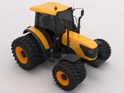 Generic Yellow Tractor 3D model