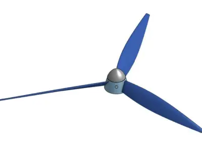 3 blade propeller with nose cone 3D print model