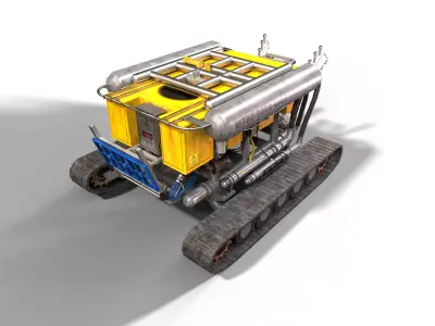 Subsea Cable Trencher Low-poly 3D model