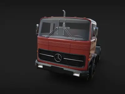 Benz Truck Cab Low-poly 3D model