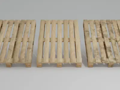 Wooden pallet low poly Free low-poly 3D model