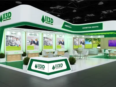 Exhibition Stand Stall Two Side Open 12X6 3D model