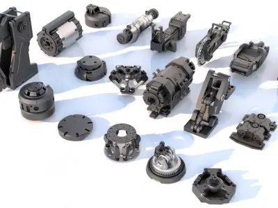 Industrial mechanical parts 3D model