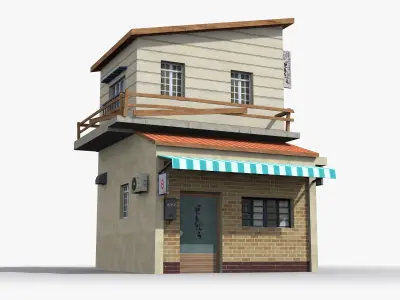Japanese House x9 Low-poly 3D model
