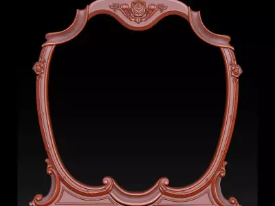 3D Frame - Wood Carving STL Model for CNC Router 3D print model 6