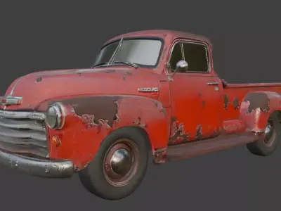 Vintage Rusty Pickup Truck 3D Model 3D model 27