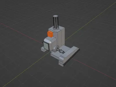 Rubber Mixing Machine Low-poly 3D model