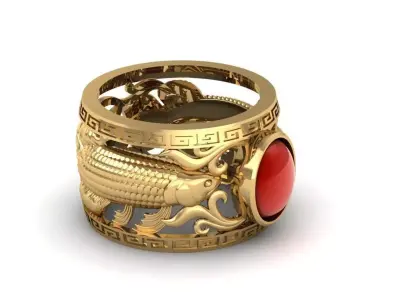 Fish ring  Free 3D print model