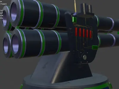 TD Tower 006 Missile Launcher Low-poly 3D model