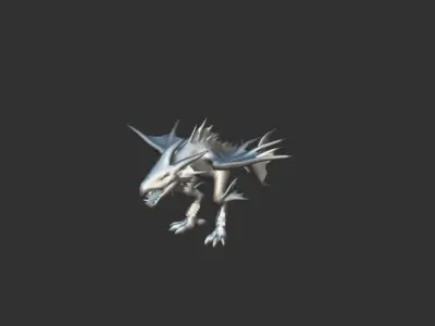 Alien Dinosaur Lizard Mutant Low-poly 3D model