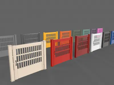 PBR Metal Gate A5 Low-poly 3D model