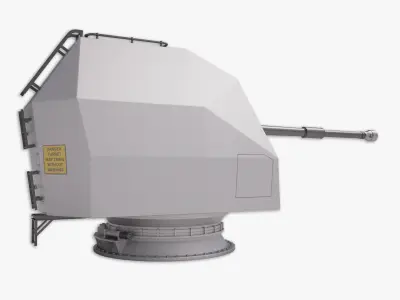 Mark 8 naval gun 3D model 3D model