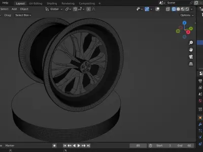 Car rim Free 3D model from CGTrader - Textured