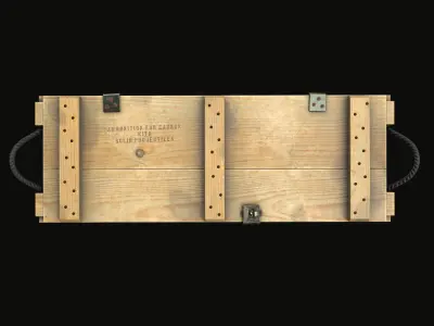 M68 Military Wooden Ammo Crate PBR Low Poly Game Ready Low-poly 3D model