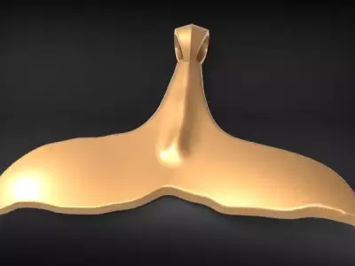 Dolphin Whale Tail Pendant Necklace Charm Jewelry 3D print model