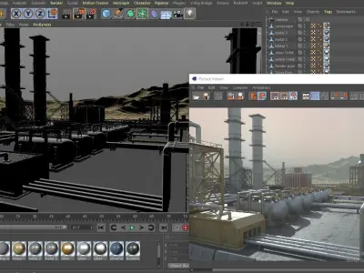 oil factory 3D model get
