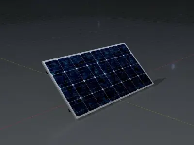 Solar module version 3 2x4m tilt angle 40 degrees without stand Low-poly 3D model