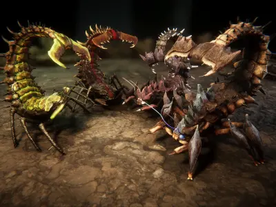 Insect beasts 2 Low-poly 3D model