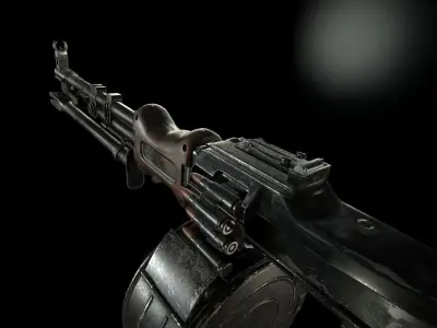 RPD machinegun Low-poly 3D model