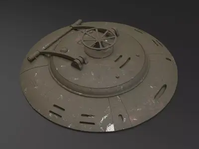 PRB Damaged Tank Hatch Low-poly 3D model