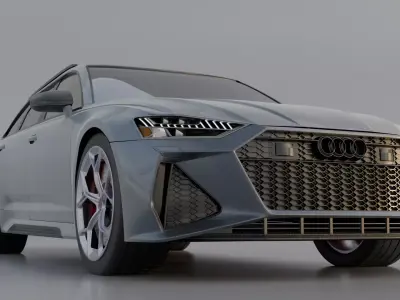 Audi RS6-style performance wagon 3D model