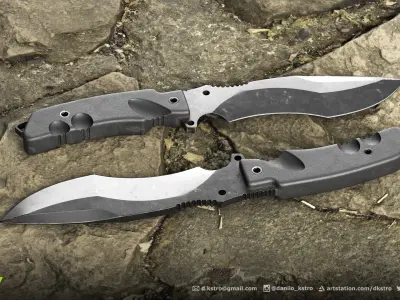 Survival Knife - Lowpoly - 4k Textures Low-poly 3D model