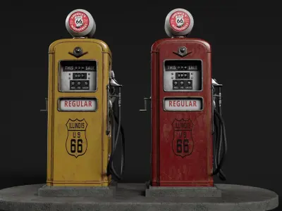 Vintage Gas Pump Low-poly 3D model purchase