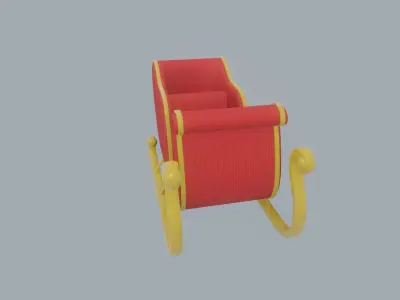 Santa Claus Sleigh 3D model 2