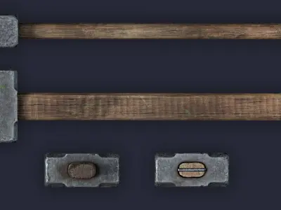 Sledgehammer metal hammer Low-poly 3D model